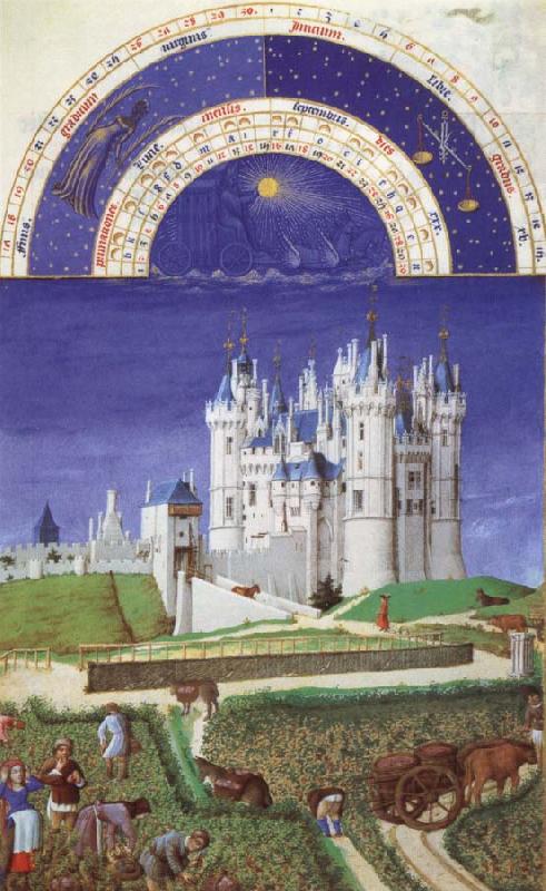  Brothers Van Limburg September, page from the Tres riched heures du duc the Berry